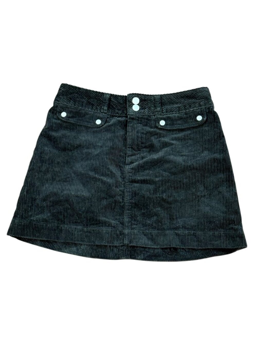 Abercrombie & Fitch Y2K Black Corduroy Mini Skirt Size 2 Mall Goth Indie Grunge